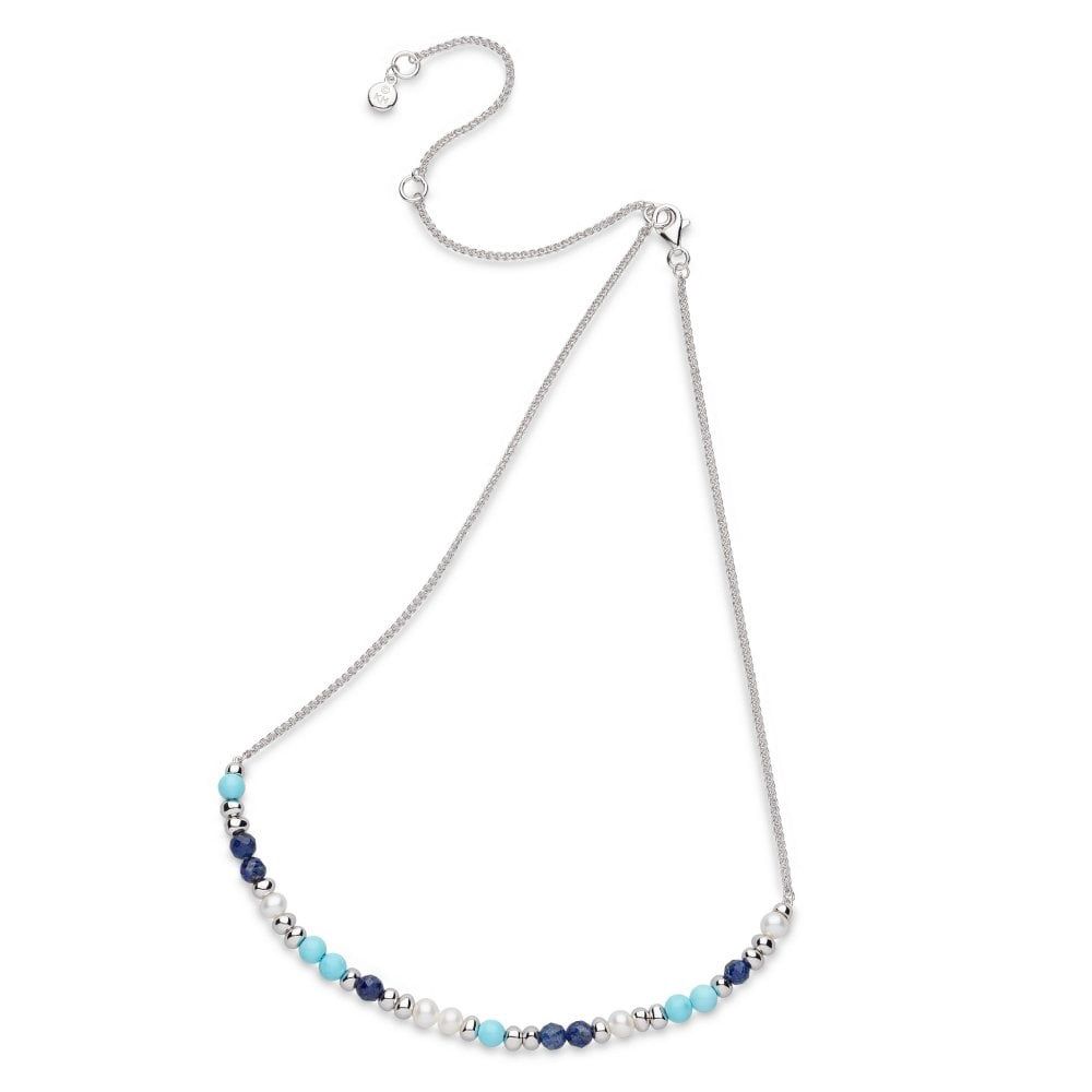 Silver Coast Tumble Azure Gemstone Necklace