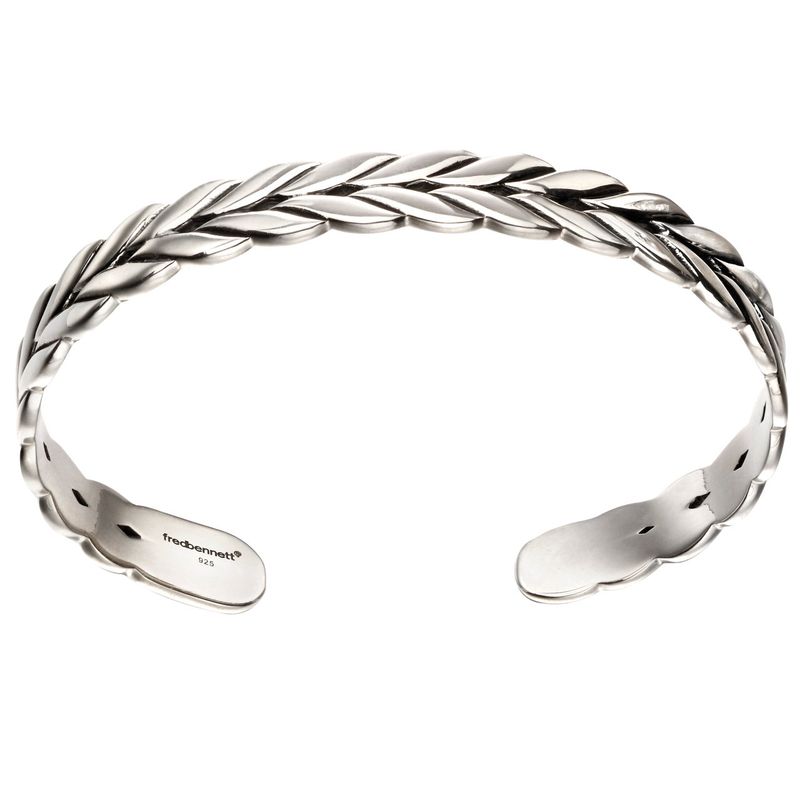 Sterling Silver Oxidised Plated Men&#39;s Bangle