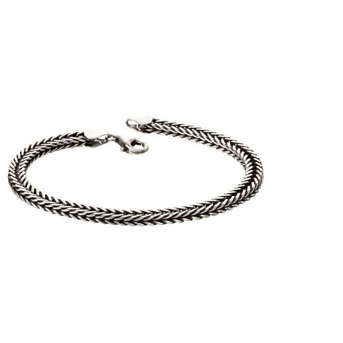 Oxidised Foxtail Chain Men&#39;s Bracelet