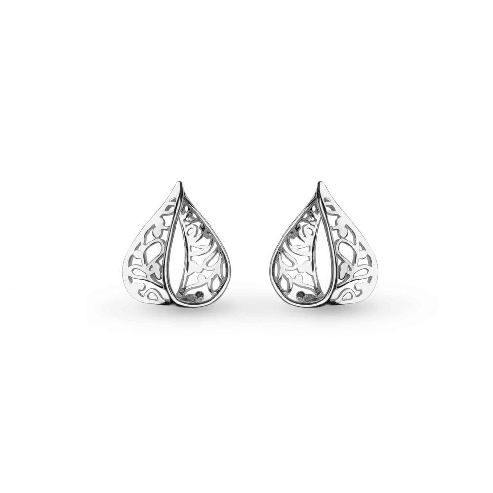 Silver Blossom Flourish Loupe Stud Earrings