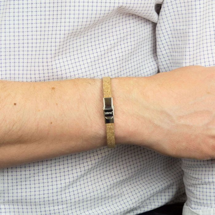 Flat Natural Cork Men's Bracelet