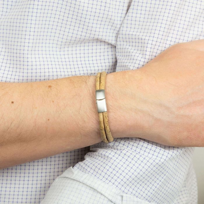 Cork Tubular Men's  Double Row Bracelet