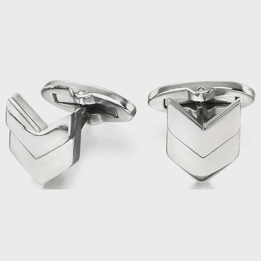 Stainless Steel Chevron Cufflinks