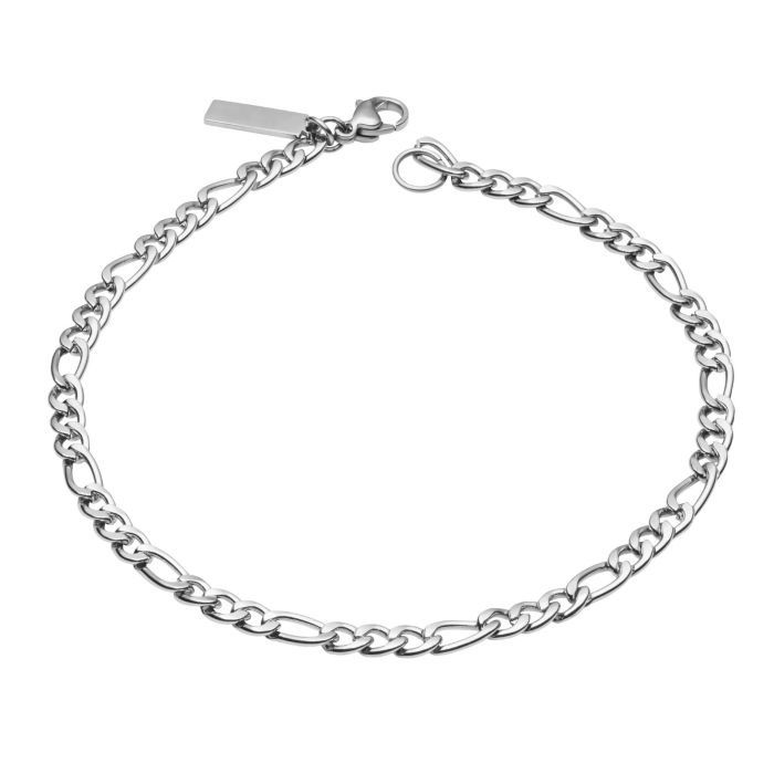 S/Steel Figaro Link Chain Bracelet, Colour: Stainless Steel