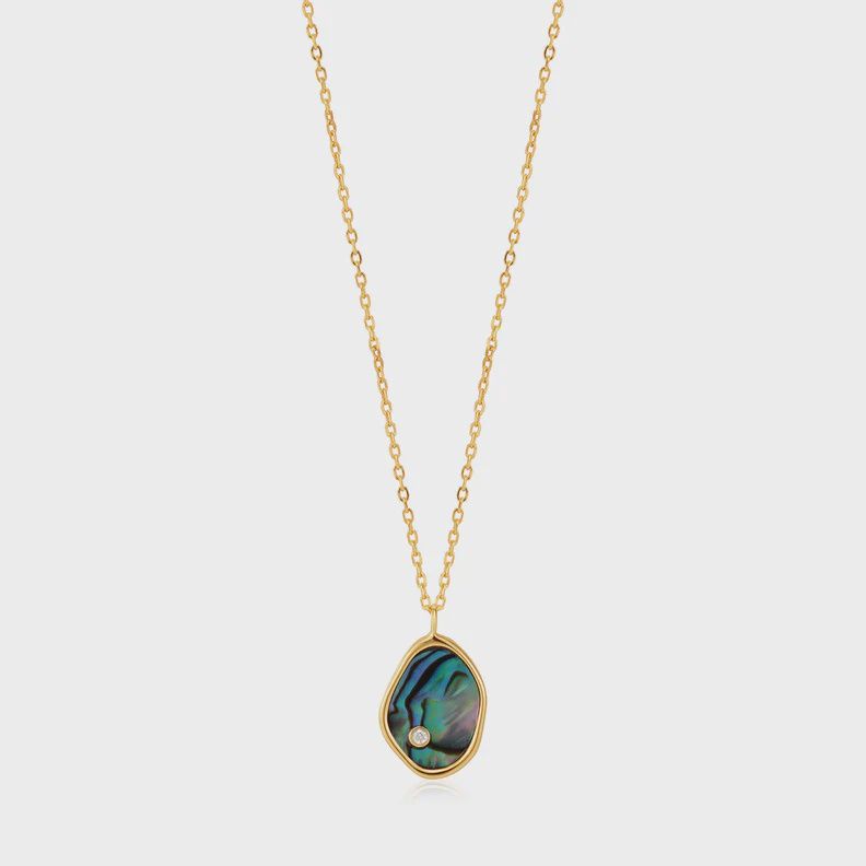 Silver Gold Plated Tidal Abalone Necklace