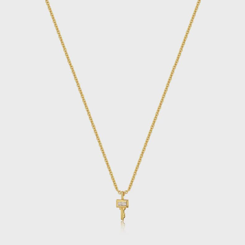 Silver Gold Plated Key Necklace