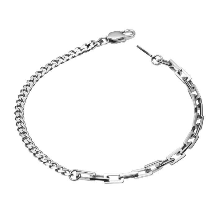 Stainless Steel Men&#39;s Mixed Chain Style Bracelet