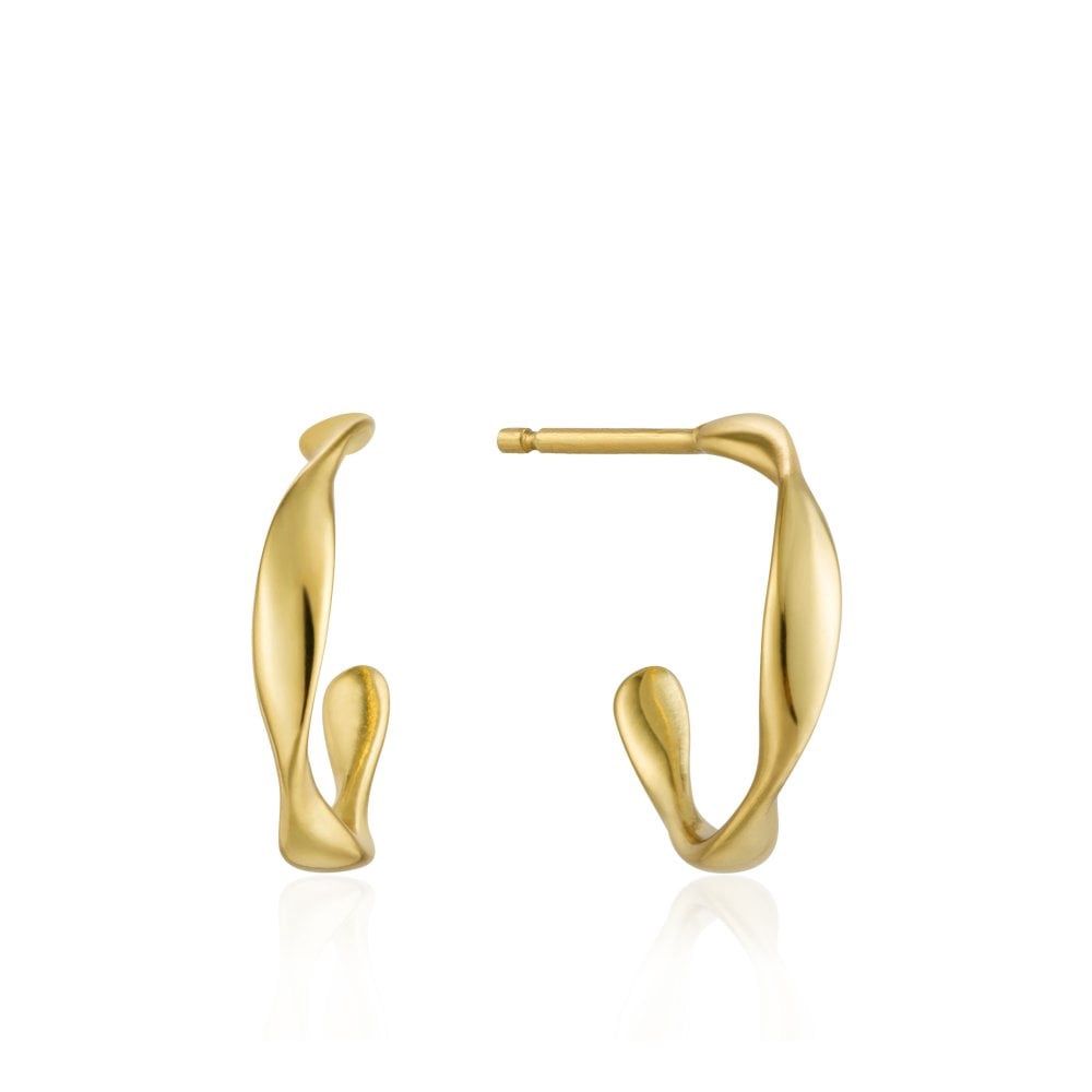 Silver Gold Plated Twist Mini Hoop Earrings