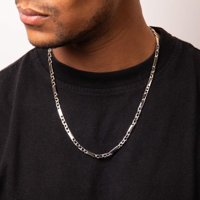 Stainless Steel Bar Chain Necklace