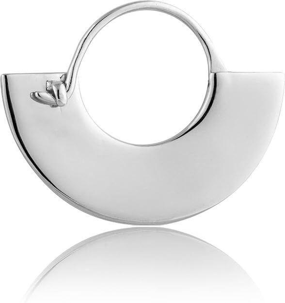 Silver Geometry Class Flat Hoop Earrings