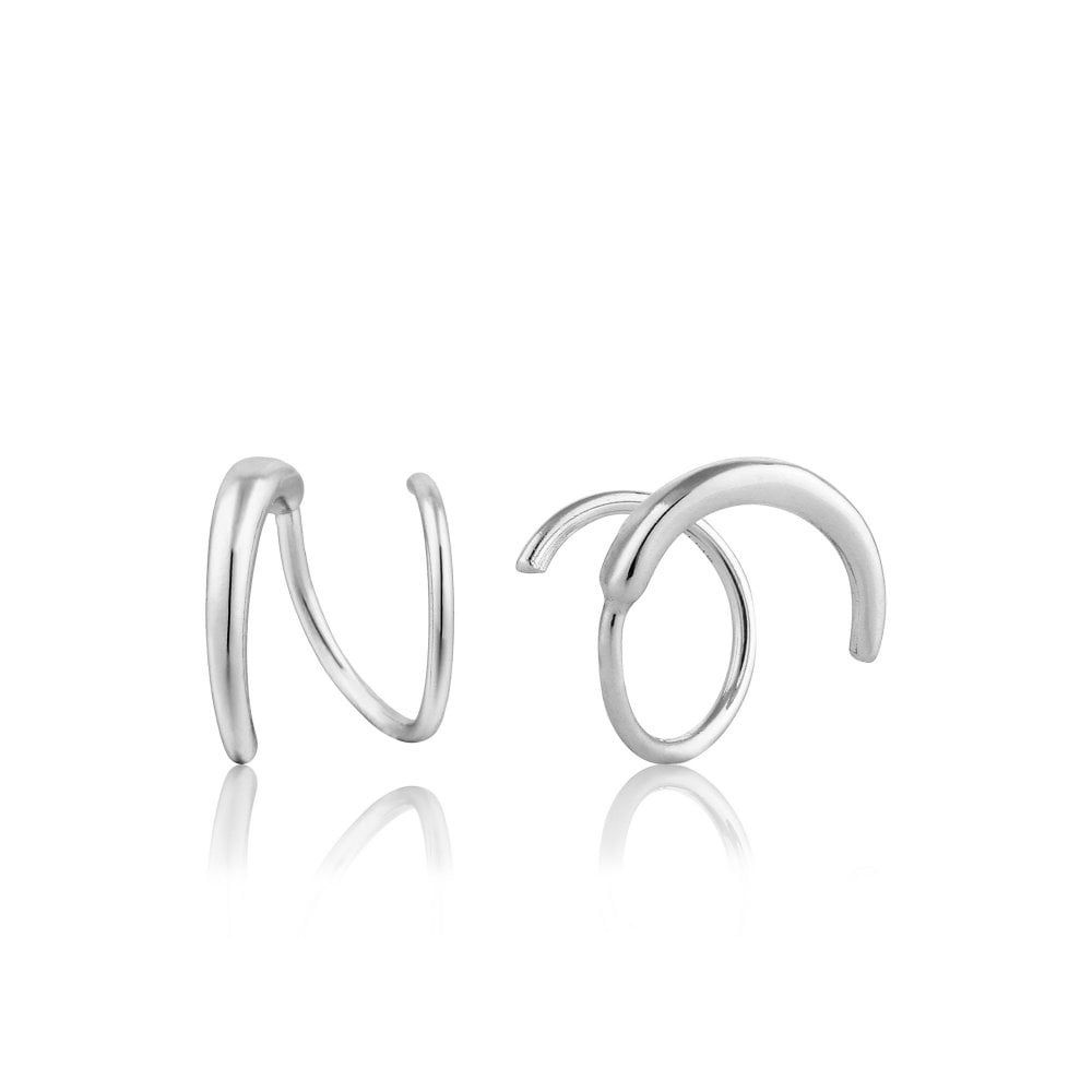 Silver Rhodium Plated Twist Earrings