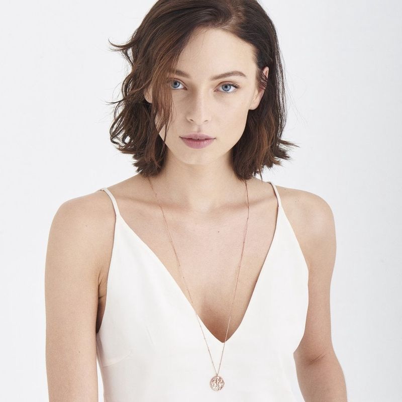 Silver Rose Gold Plated Greek Warrior Necklace