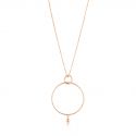 Silver Rose Gold Plated Textured Double Circle Necklace