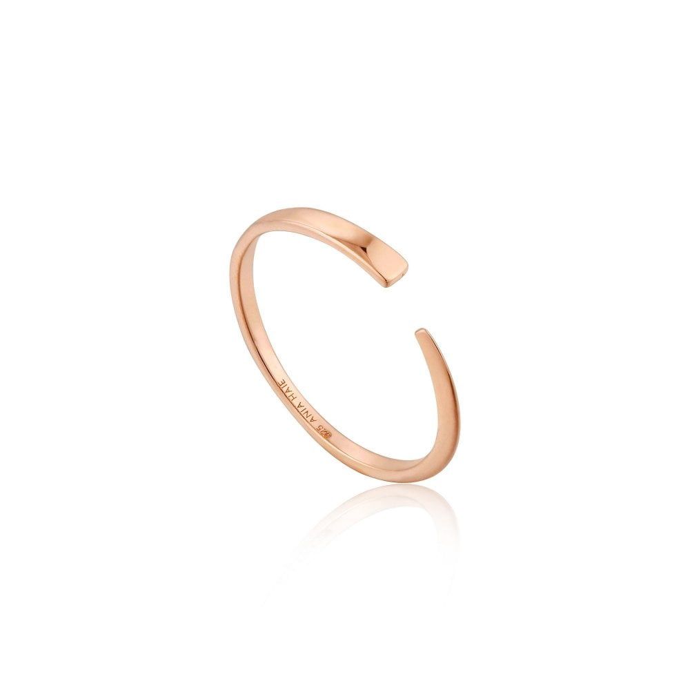Silver Rose Gold Plated Geometry Flat Adjustable Ring