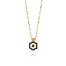 Silver Gold Plated Hexagon Palm Necklace