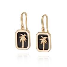 Silver Gold Plated Palm Tree Earrings