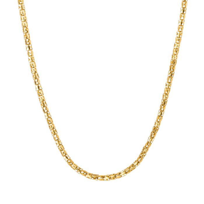 Stainless Steel Men&#39;s Popcorn Chain Necklace, Colour: Gold Plated