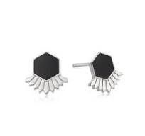Sterling Silver Hexagon Palm Stud Earrings