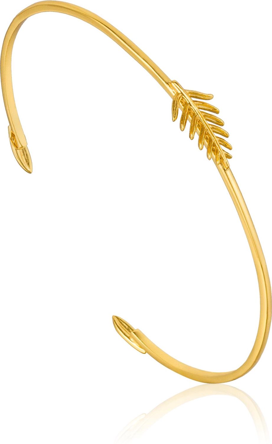 Silver Gold Plated Tropic Thin Cuff Bracelet