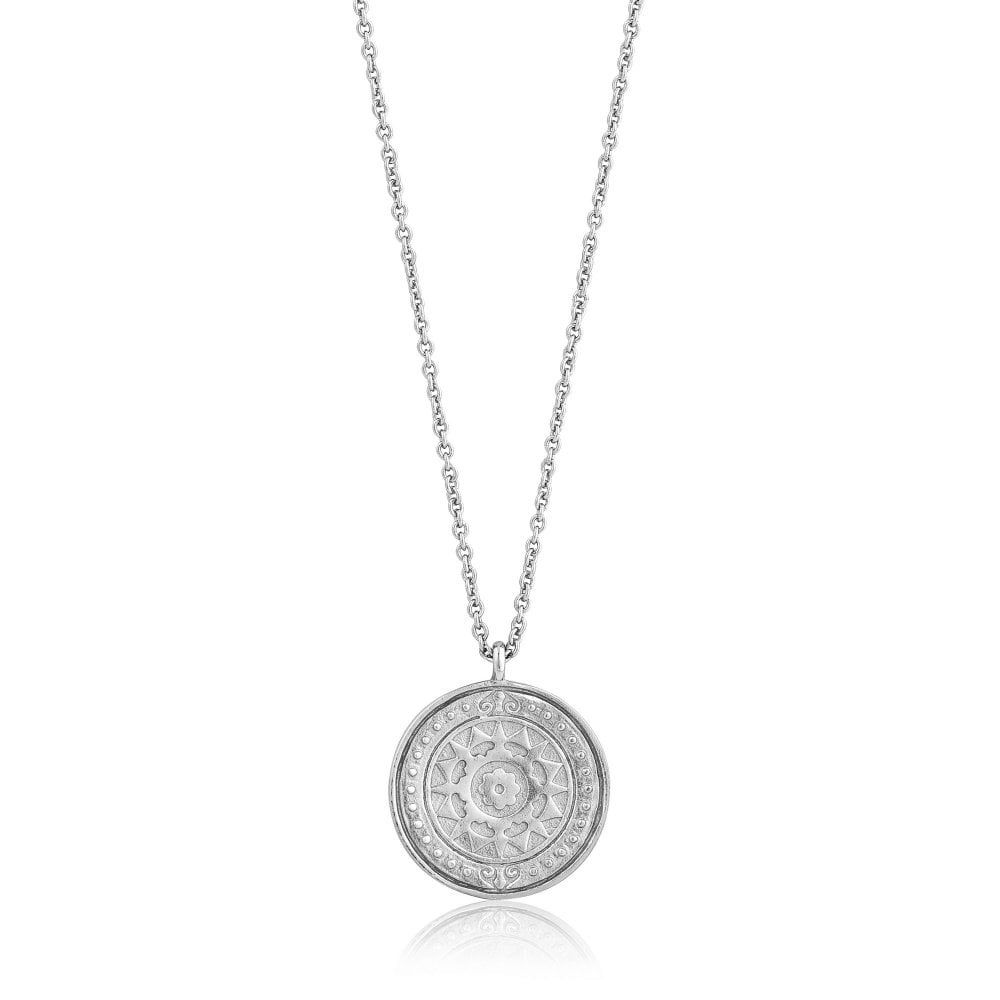 Sterling Silver Rhodium Plated Verginia Sun Necklace