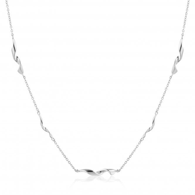 Sterling Silver Rhodium Plated Helix Necklace