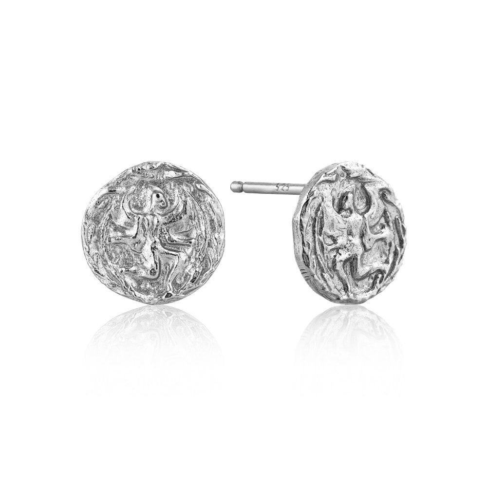 Silver Coins Boreas Stud Earrings