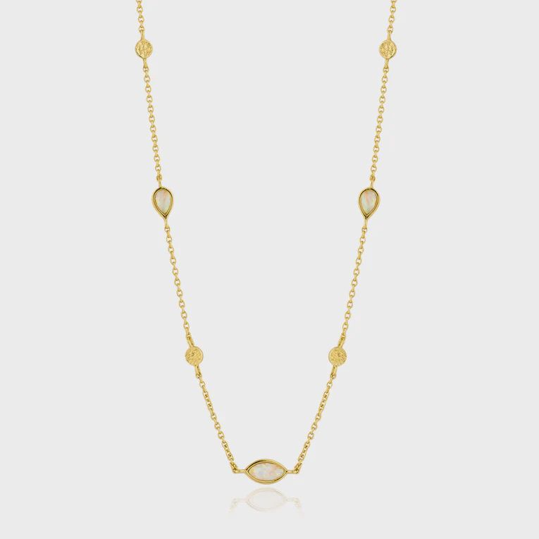 Silver Gold Plated Kyoto Opal Gold Necklace