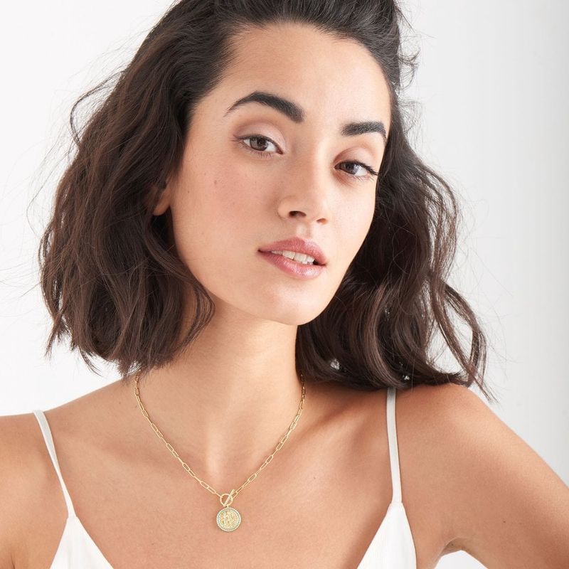 Silver Gold Plated Digger Emperor T-Bar Necklace