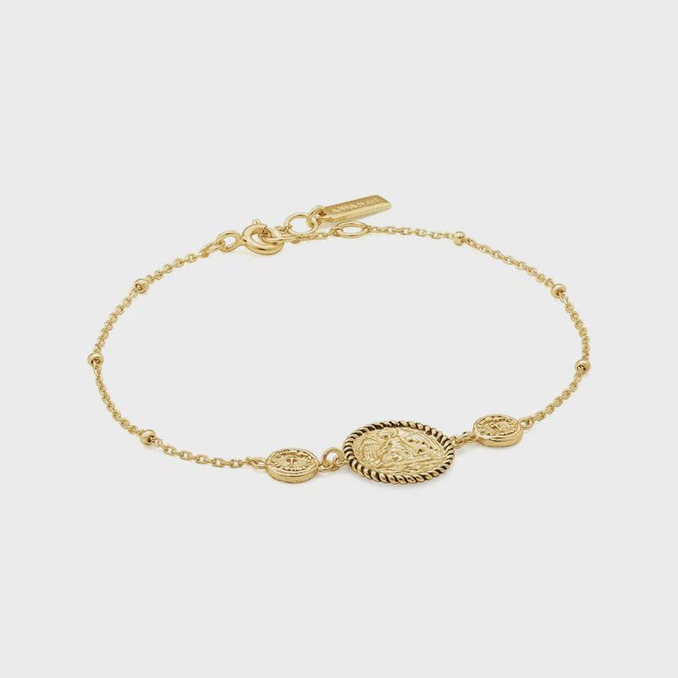 Silver Gold Plated Winged Goddess Bracelet