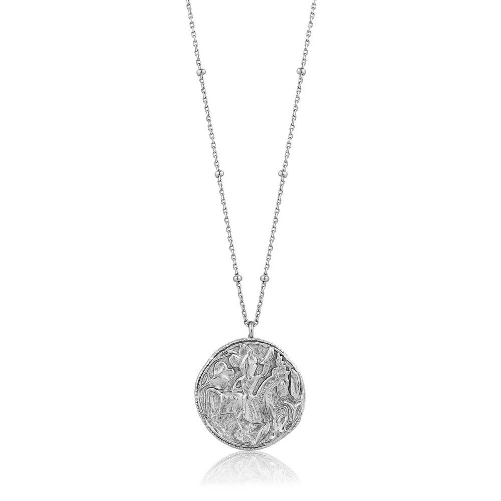 Sterling Silver Rhodium Plated Greek Warrior Necklace