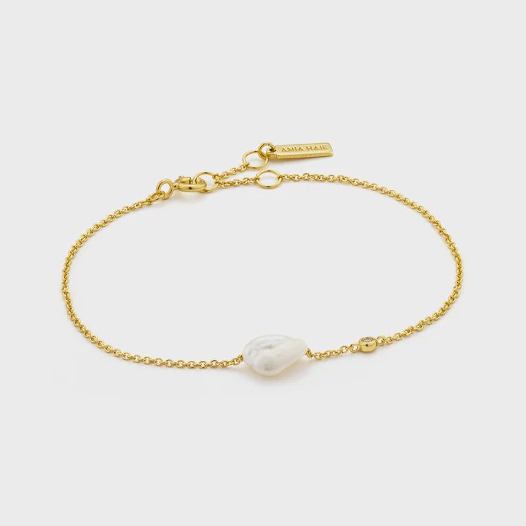 Silver Gold Plated Pearl Bracelet
