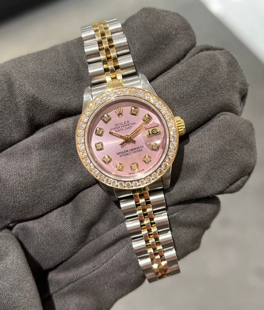 Pre-Owned Rolex Oyster Perpetual Datejust Diamond Set Ladies Watch 69173