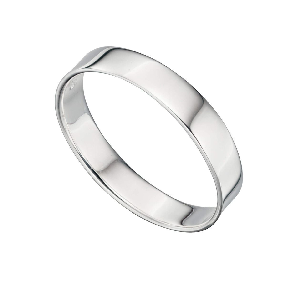 Silver Plain Band Ring 4mm