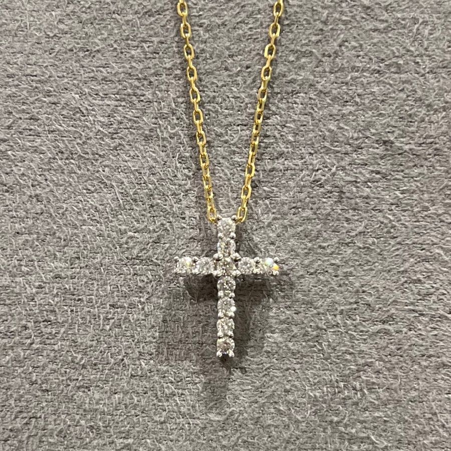 Pre-Owned 9ct White Gold 0.25ct Diamond Cross