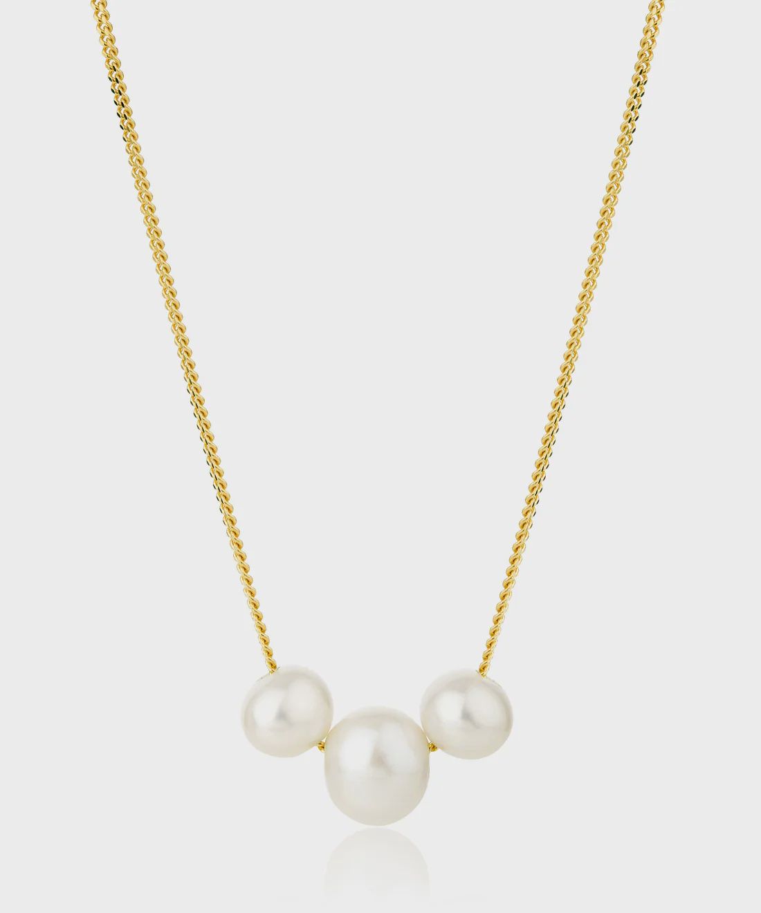 Sterling Silver Abacus White Pearl Necklace, Metal: Sterling Silver 18ct Gold Pated