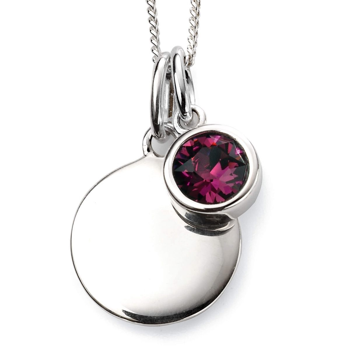 Silver Amethyst Crystal February Birthstone Necklace