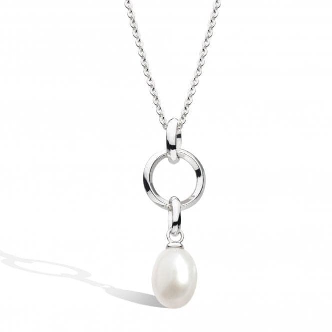 Silver Revival Astoria Pearls Teardrop Necklace 22&quot;