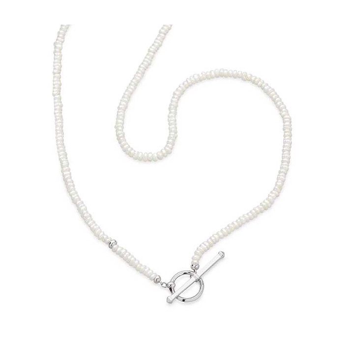 Silver Revival Astoria Pearl Strand T-bar Necklace 18&quot;