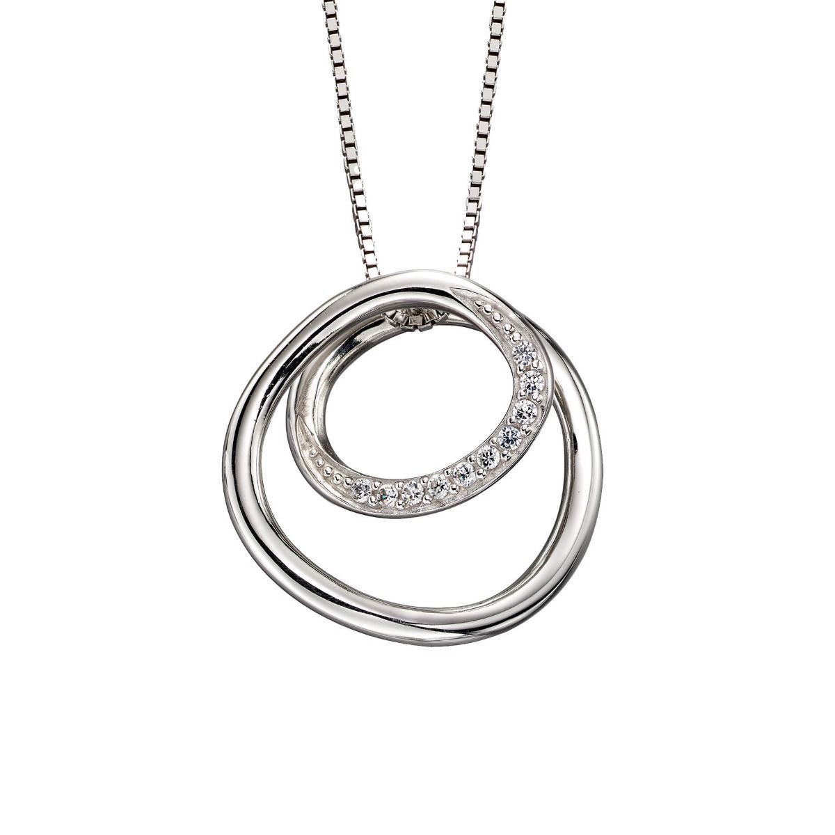 Spiral Silver Pendant with Zirconias