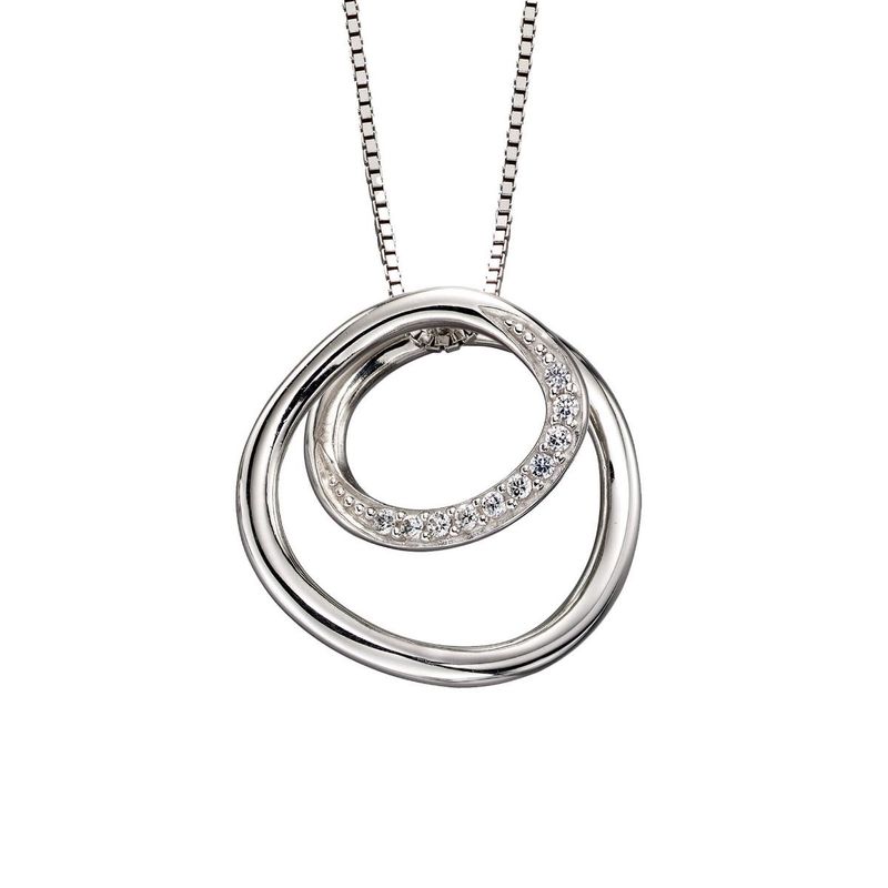 Spiral Silver Pendant with Zirconias