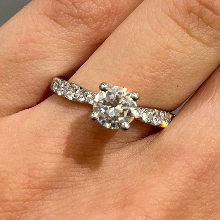 Platinum 1.20ct G SI1 Hidden Halo Diamond Ring