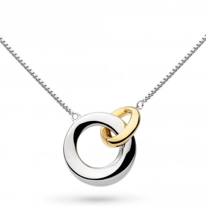 Silver &amp; Gold-Plate Bevel Cirque Link Necklace 18&quot;