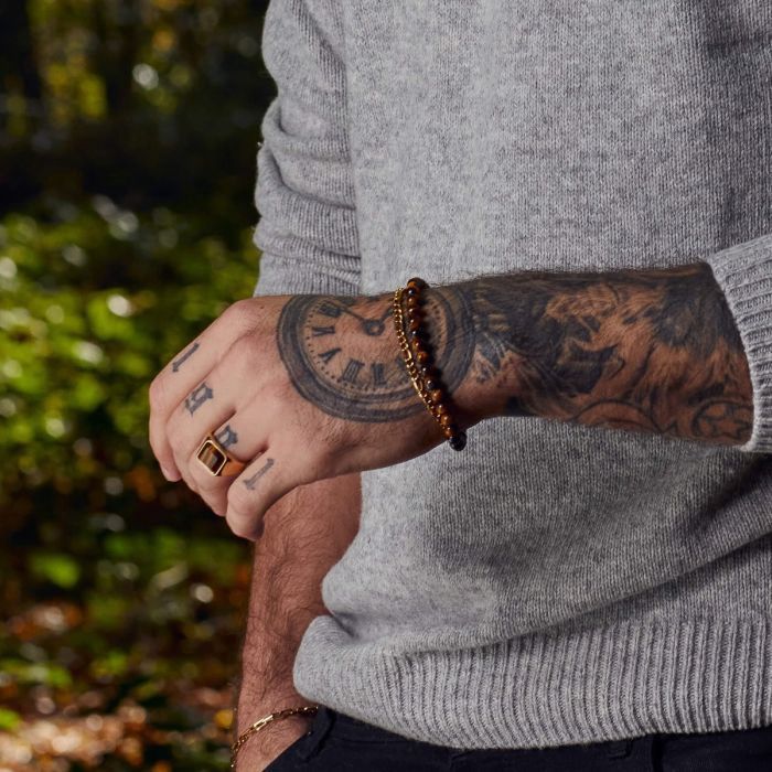 Stainless Steel Men's Rectangle Link Chain Bracelet