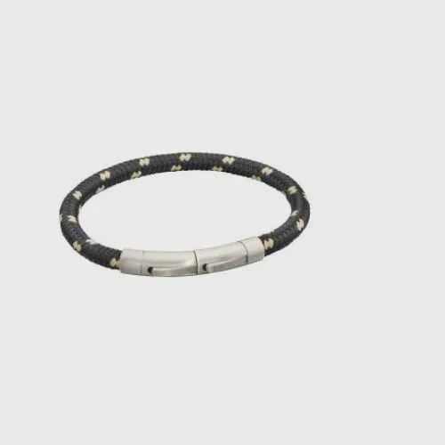 Stainless Steel Black And Beige Para Cord Bracelet