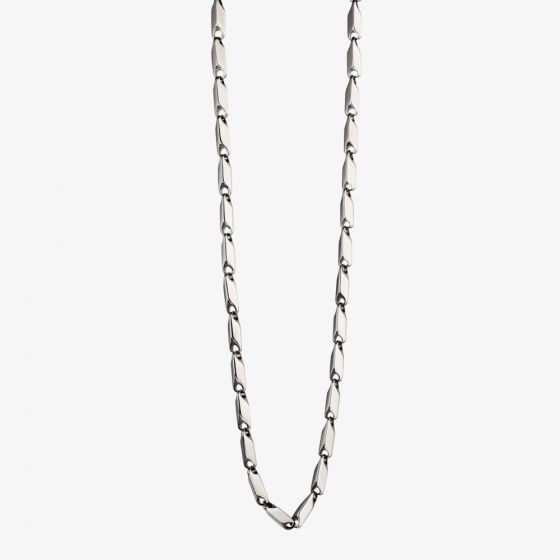 Mens Stainless Steel Tube Link Necklace