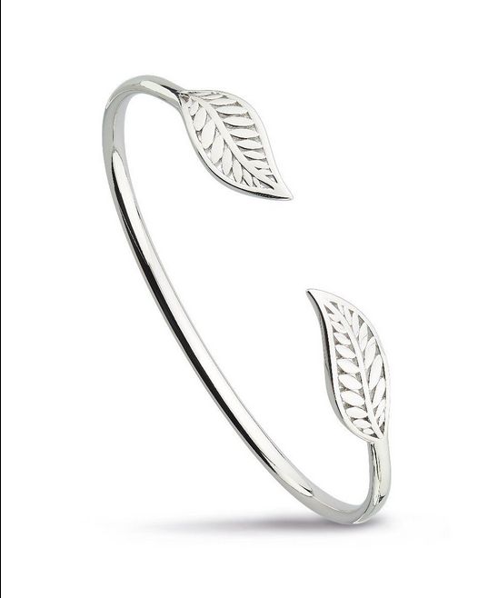 Silver Blossom Eden Twin Leaf Bangle