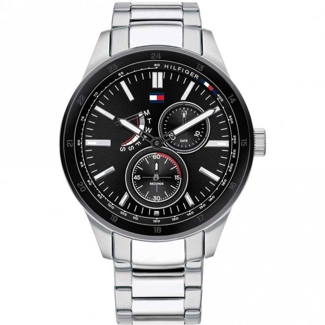 Tommy Hilfiger Austin Mens Steel Black Dial Watch Tommy Hilfiger Austin Mens Steel Black Dial Watch