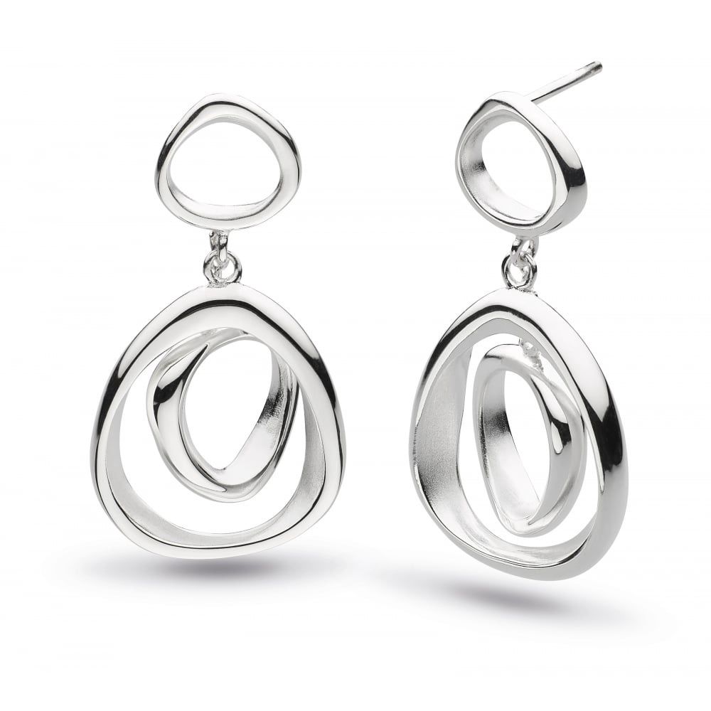 Silver Coast Shore Double Link Drop Earrings