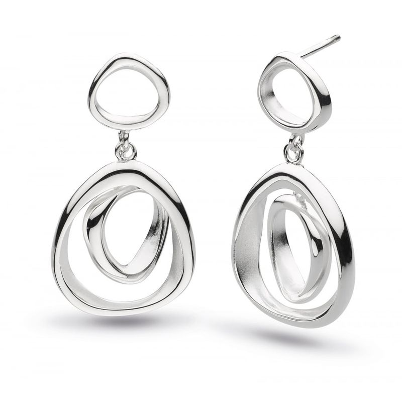 Silver Coast Shore Double Link Drop Earrings