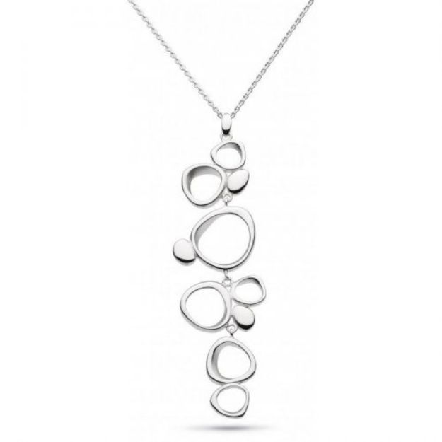 Silver Coast Shore Cascade Sand Blasted Necklace